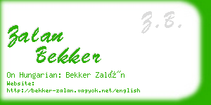 zalan bekker business card